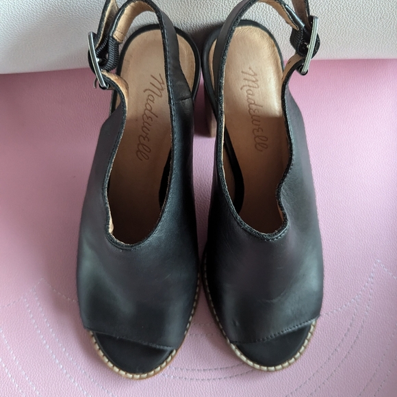 Madewell 'The Cary' Open Peeptoe Block Heeled Sandals (US W6) - Picture 3 of 8